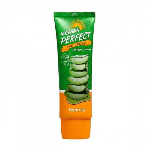 Солнцезащитный крем для лица и тела  Farm Stay Aloevera Perfect Sun Cream Spf50+/pa+++