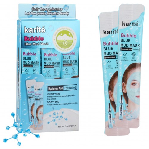 Маска для лица Karite Bubble Blue Mud Mask (10 шт)