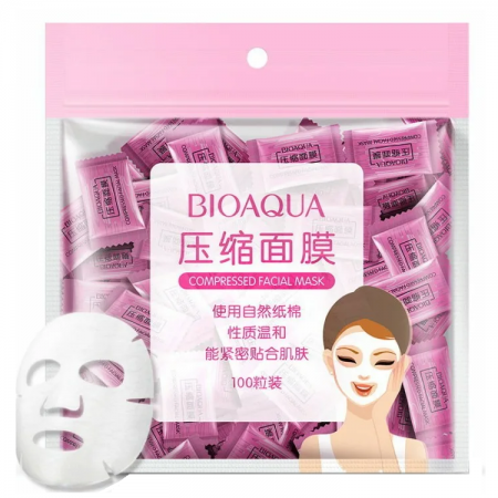 Прессованная тканевая маска для лица Bioaqua Compressed Facial Mask (100 шт)