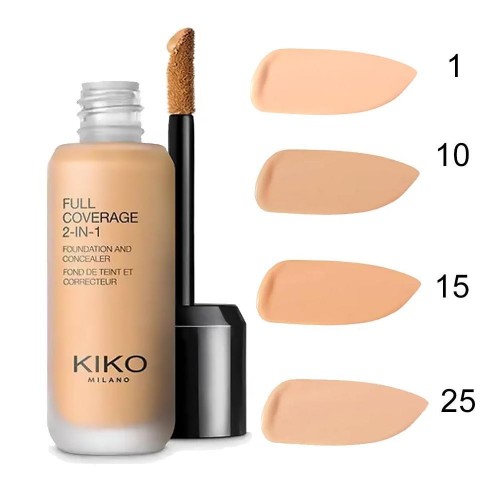 Тональный крем и консилер 2 в 1 Kiko Full Coverage (тон 1)